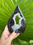 Black Agate Druzy Crystal Flame (No.6) | Teardrop