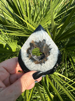 black agate crystal druzy flame 8-3