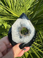black agate crystal druzy flame 8-5