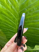 black agate druzy crystal flame teardrop 9-2