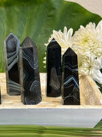 Black and Blue Agate Tower / Pillar