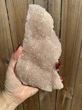 Pink Apophyllite Slab — Natural Raw Crystal Specimen, Heart Chakra Stone, 436 g