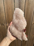 Pink Apophyllite Slab — Natural Raw Crystal Specimen, Heart Chakra Stone, 436 g