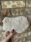 Pale Pink Apophyllite Slab — Flat Natural Raw Crystal Specimen, Heart Chakra Stone, 327 g