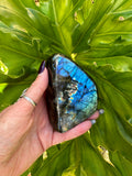 labradorite freeform crystal high flash blue