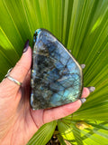 labradorite freeform crystal high flash blue