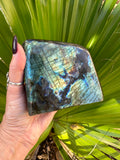 labradorite freefrom crystal with blue flash