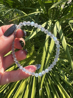 labradorite 4 mm bead stretch bracelet - stackable 2