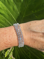 labradorite 4 mm bead stretch bracelet - stackable 4