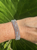 labradorite 4 mm bead stretch bracelet - stackable 4