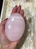 Pink Calcite Crystal Palm Stone