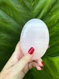 Pink Calcite Crystal Palm Stone