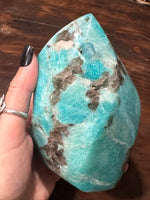 amazonite and smoky quartz crysal flame