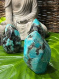 amazonite and smoky quartz crystal flames