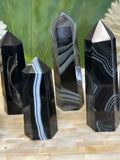 Black and Blue Agate Tower