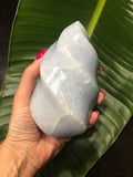 Blue Calcite Crystal Flame