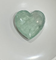 green fluorite heart shaped crystal dish