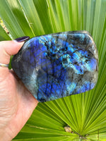 high flash blue labradorite freeform crystal