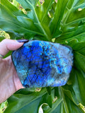 high flash blue labradorite freeform crystal