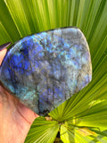 high flash blue labradorite freeform crystal