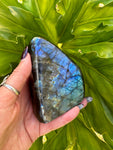 labradorite freeform crystal high flash blue