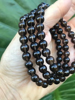 smoky quaartz bead bracelet - stretch 6 mm - 4
