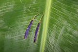 purple druzy bar earrings