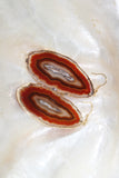 rust colored agate earrings
