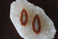 rust colored agate earrings