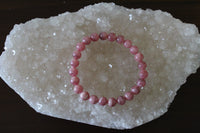 rhodochrosite crystal stretch bracelet