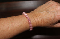 rhodochrosite crystal stretch bracelet