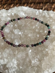 Multi-Colored Tourmaline Crystal Stretch Bracelet - Small Size Beads