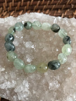 tumbled prehnite crystal stretch bracelet