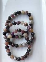 Multi-Colored Tourmaline Crystal Stretch Bracelet - Large Size Beads