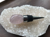 rose quartz crystal wine stopper