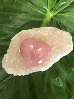 rose quartz crystal heart