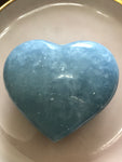 blue calcite crystal heart