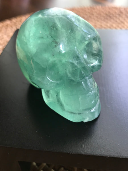green fluorite skull