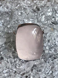 Rose Quartz Crystal Rectangular Ring - Small Sized Stone