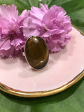 Tiger's Eye Crystal Oval Shaped Ring