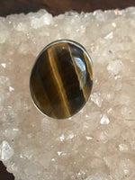 Tiger's Eye Oval Shaped Ring