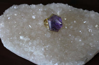 amethyst crystal pyramid ring