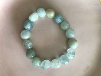 aquamarine crystal stretch green bracelet