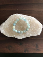 aquamarine crystal stretch green bracelet
