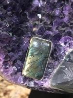 Labradorite Crystal Ring - Rectangular