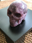 lepidolite crystal skull