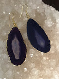 purple agate earrings