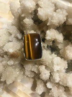 tigers eye rectangular ring